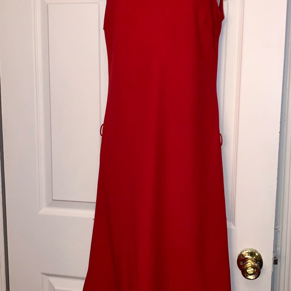 DKNY Red Sleeveless Maxi Dress